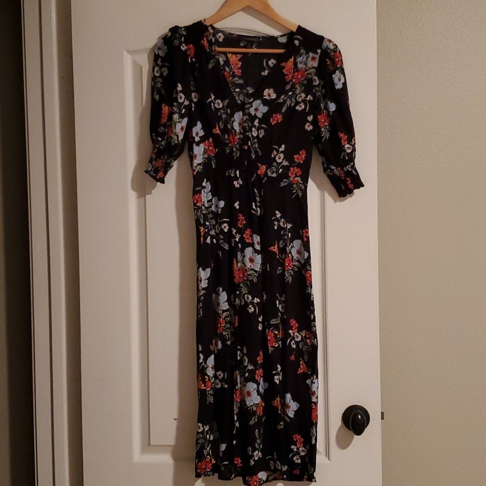 Banana Republic Black Floral long dress